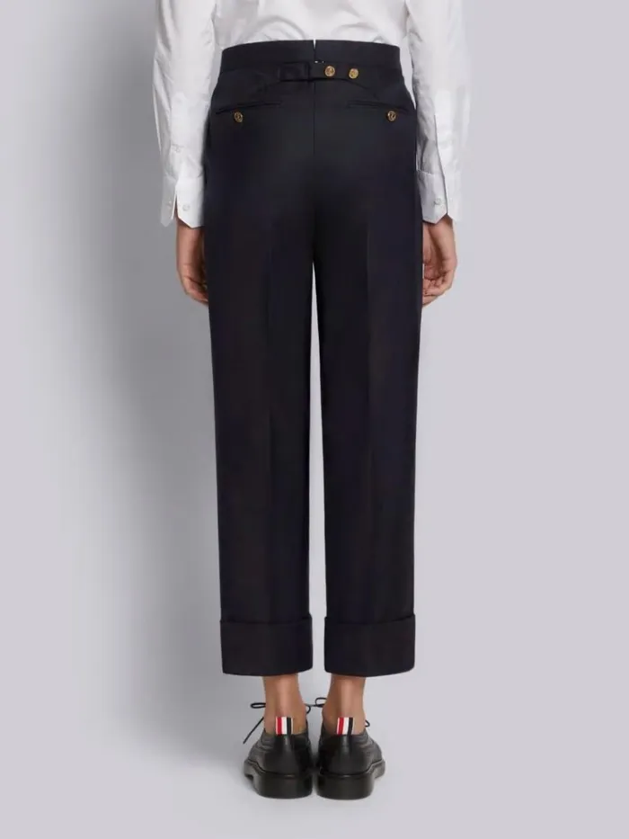 Thom Browne Super 120s Twill Classic Backstrap Trouser Navy Women Trousers