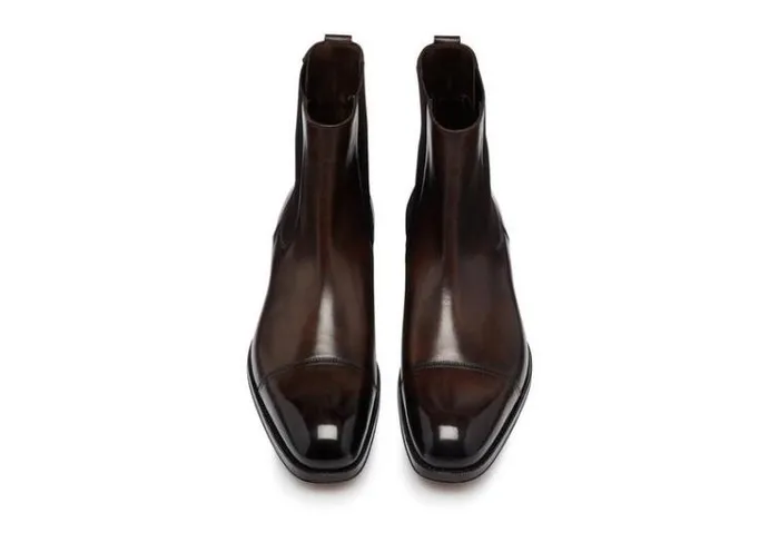 Tom Ford Boots BURNISHED LEATHER EDGAR CHELSEA BOOT Ebony 8211 Men Tom Ford Boots BURNISHED LEATHER EDGAR CHELSEA BOOT Ebony 8211 Men