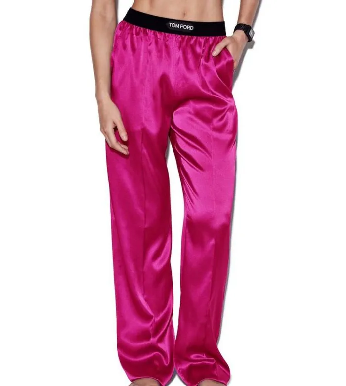 Tom Ford Bottoms STRETCH SILK SATIN PJ PANTS Hot Pink 8211 Women Tom Ford Bottoms STRETCH SILK SATIN PJ PANTS Hot Pink 8211 Women