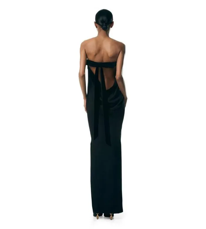 Tom Ford Dresses DOUBLE SILK GEORGETTE STRAPLESS EVENING DRESS Black 8211 Women Tom Ford Dresses DOUBLE SILK GEORGETTE STRAPLESS EVENING DRESS Black 8211 Women