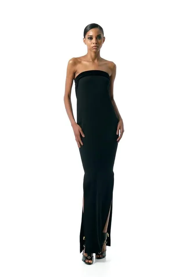 Tom Ford Dresses DOUBLE SILK GEORGETTE STRAPLESS EVENING DRESS Black 8211 Women Tom Ford Dresses DOUBLE SILK GEORGETTE STRAPLESS EVENING DRESS Black 8211 Women