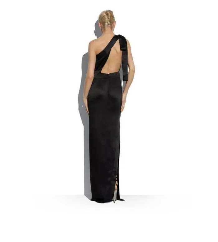 Tom Ford Dresses FLUID DOUBLEFACED SATIN ONE SHOULDER DRESS Black 8211 Women Tom Ford Dresses FLUID DOUBLEFACED SATIN ONE SHOULDER DRESS Black 8211 Women