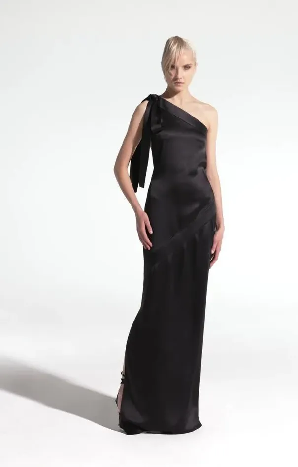 Tom Ford Dresses FLUID DOUBLEFACED SATIN ONE SHOULDER DRESS Black 8211 Women Tom Ford Dresses FLUID DOUBLEFACED SATIN ONE SHOULDER DRESS Black 8211 Women