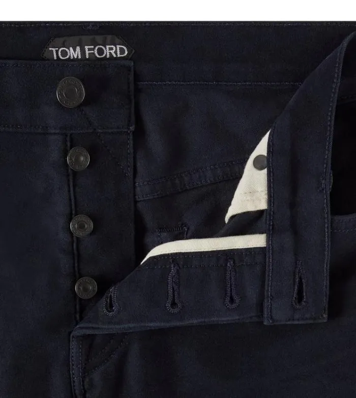 Tom Ford Jeans SLIM FIT MOLESKIN STRETCH DENIM Navy 8211 Men Tom Ford Jeans SLIM FIT MOLESKIN STRETCH DENIM Navy 8211 Men