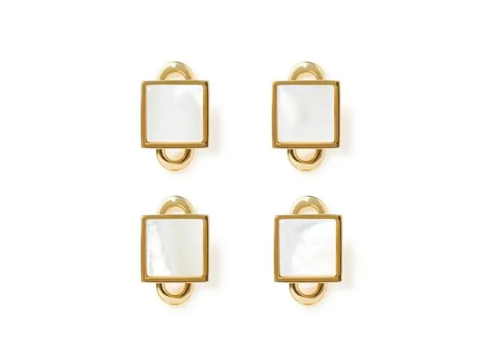 Tom Ford Jewelry GOLD AND PEARL SQUARE STUDS Goldpearl 8211 Men