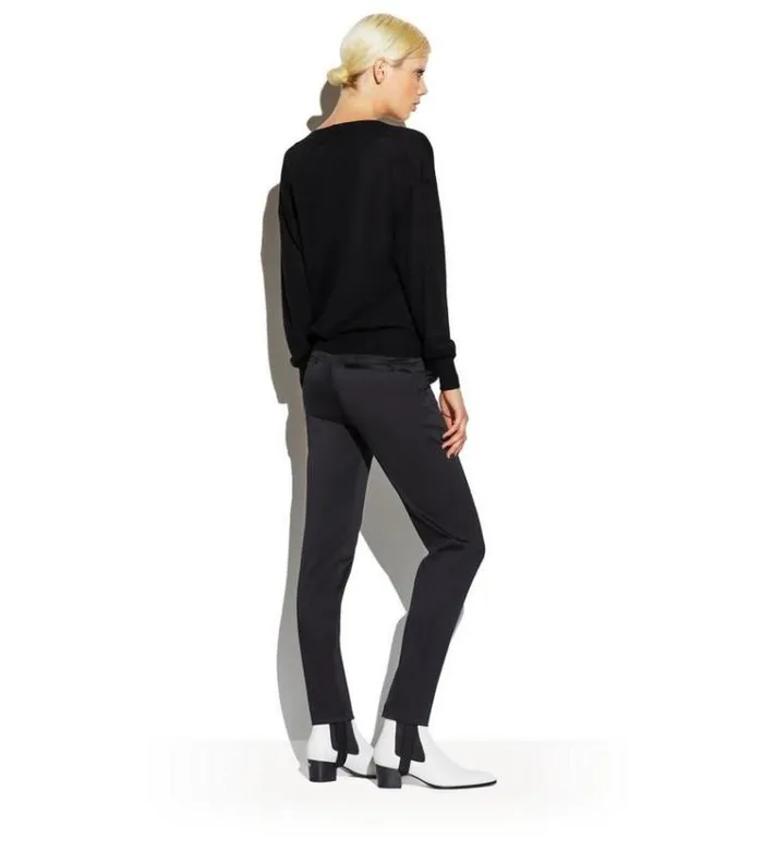 Tom Ford Knitwear FINE CASHMERE SILK VNECK SWEATER Black 8211 Women Tom Ford Knitwear FINE CASHMERE SILK VNECK SWEATER Black 8211 Women