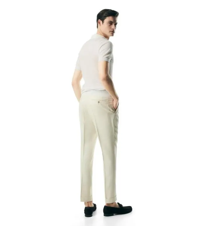 Tom Ford Knitwear SILK COTTON PIQUET POLO Chalk 8211 Men Tom Ford Knitwear SILK COTTON PIQUET POLO Chalk 8211 Men
