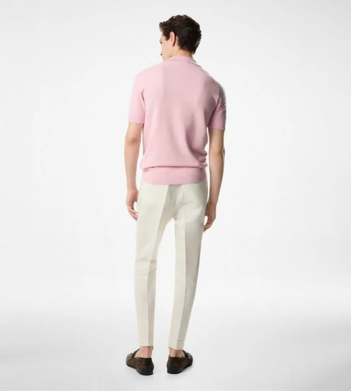 Tom Ford Knitwear SILK COTTON TEXTURED POLO 8211 Men Tom Ford Knitwear SILK COTTON TEXTURED POLO 8211 Men
