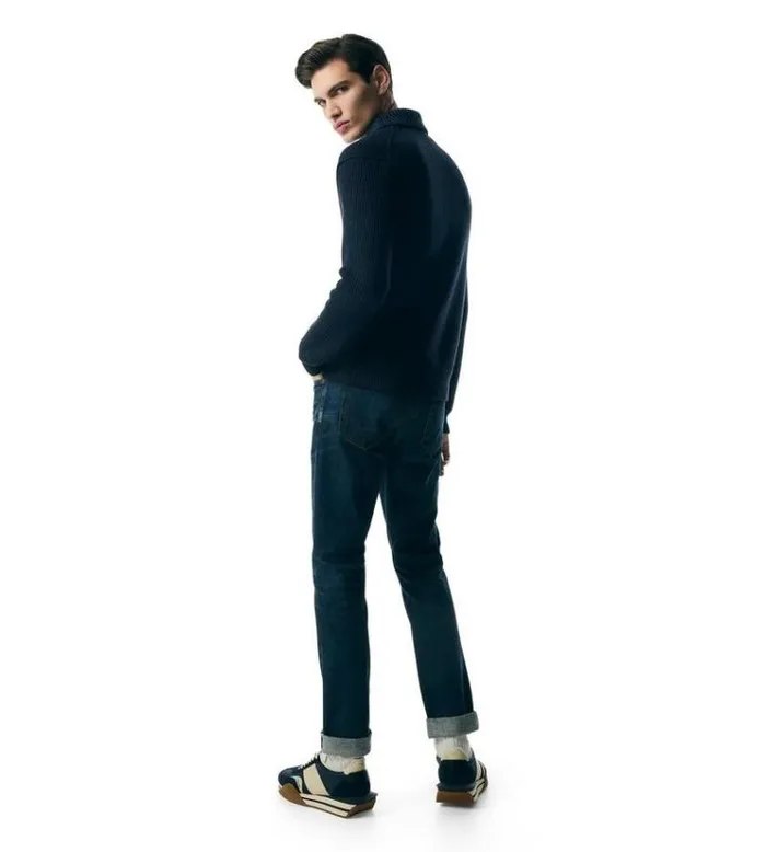 Tom Ford Knitwear SILK MERINO SHAWL COLLAR CARDIGAN Midnight Blue 8211 Men Tom Ford Knitwear SILK MERINO SHAWL COLLAR CARDIGAN Midnight Blue 8211 Men