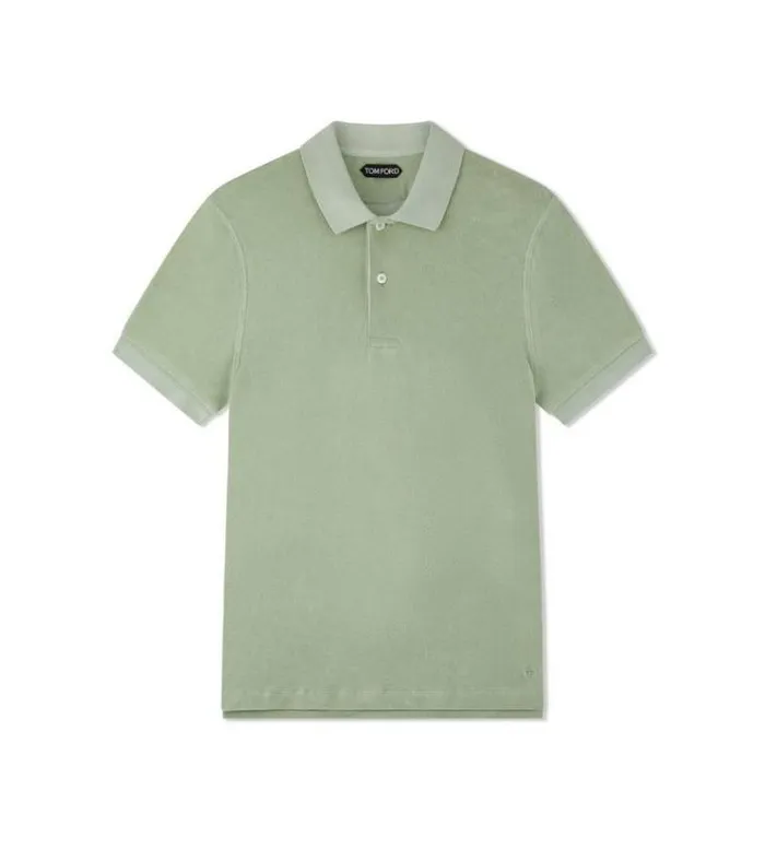Tom Ford Knitwear TOWELLING POLO Mint 8211 Men