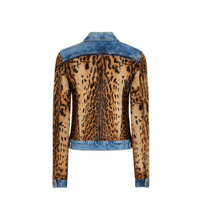 Tom Ford Outerwear DENIM and CALF HAIR JEAN JACKET Indigo Beigebrown 8211 Women Tom Ford Outerwear DENIM and CALF HAIR JEAN JACKET Indigo Beigebrown 8211 Women