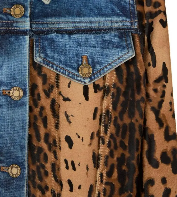 Tom Ford Outerwear DENIM and CALF HAIR JEAN JACKET Indigo Beigebrown 8211 Women Tom Ford Outerwear DENIM and CALF HAIR JEAN JACKET Indigo Beigebrown 8211 Women
