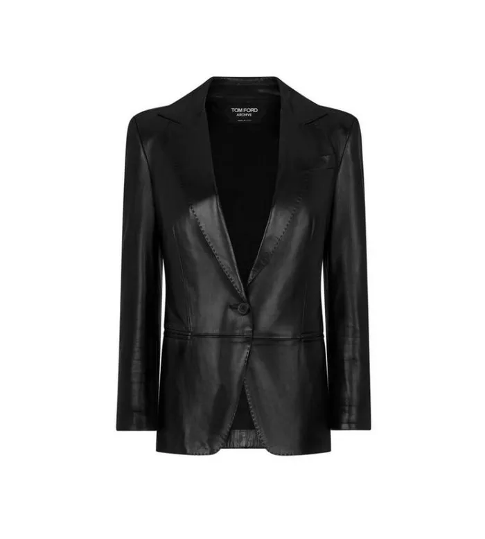 Tom Ford Outerwear NEW PLONGE SINGLE BREASTED JACKET Black 8211 Women
