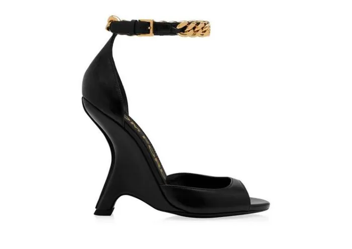 Tom Ford Sandals LEATHER CHAIN SANDAL Black 8211 Women