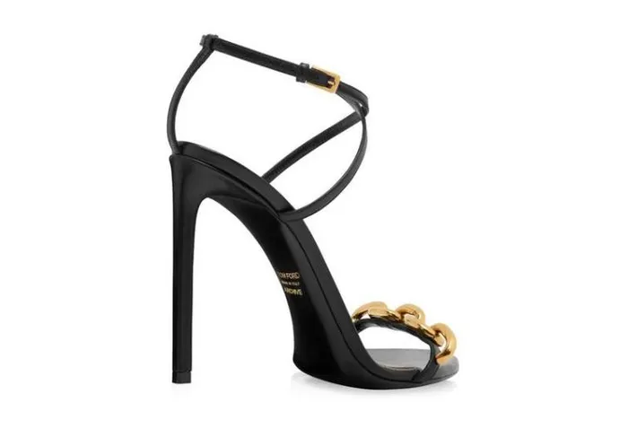 Tom Ford Sandals LEATHER CHAIN SANDAL Black 8211 Women Tom Ford Sandals LEATHER CHAIN SANDAL Black 8211 Women