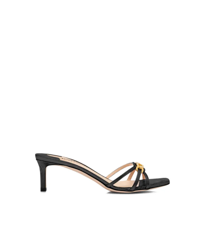 Tom Ford Sandals STAMPED LIZARD LEATHER WHITNEY MULE Black 8211 Women