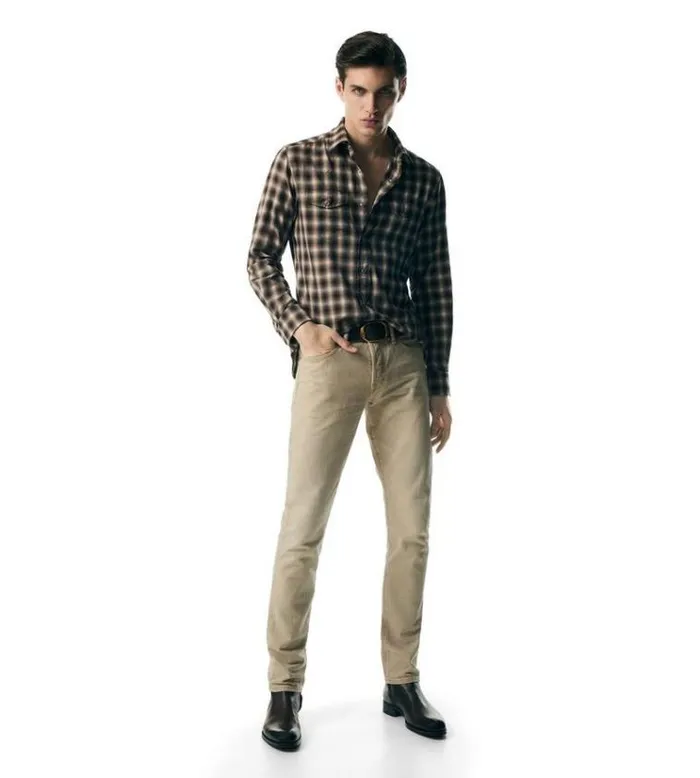 Tom Ford Shirts WESTERN CHECK SHIRT Combo Brown 8211 Men Tom Ford Shirts WESTERN CHECK SHIRT Combo Brown 8211 Men