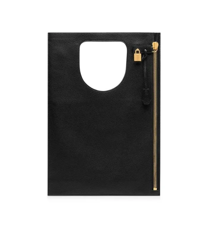Tom Ford Shoulder Bags GRAIN LEATHER FLAT ALIX BAG Black 8211 Women