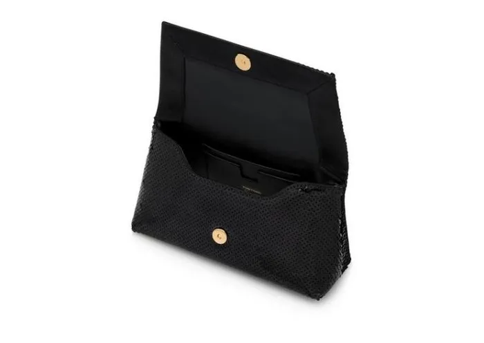 Tom Ford Shoulder Bags SEQUIN EMBROIDERY LABEL MINI CHAIN BAG Black 8211 Women Tom Ford Shoulder Bags SEQUIN EMBROIDERY LABEL MINI CHAIN BAG Black 8211 Women