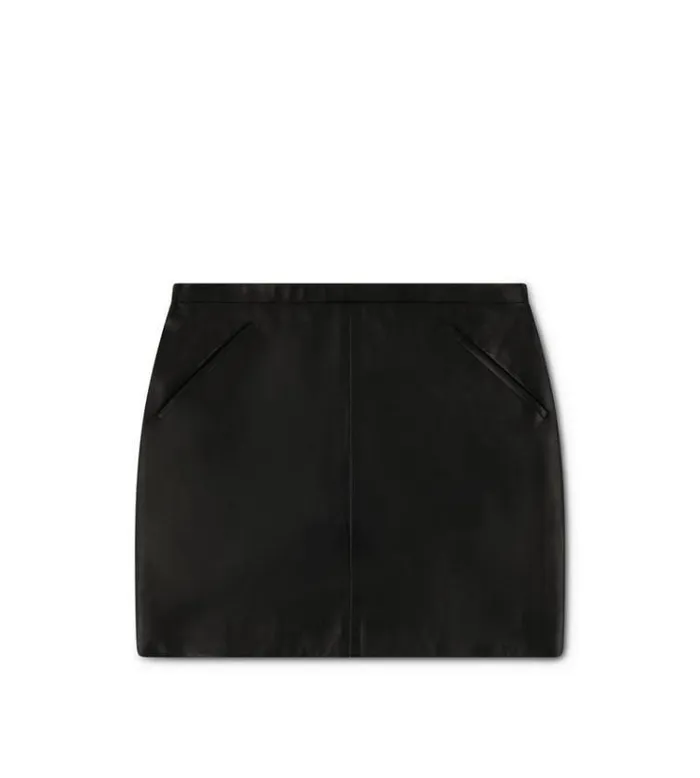 Tom Ford Skirts PLONGE LEATHER MINI SKIRT Black 8211 Women