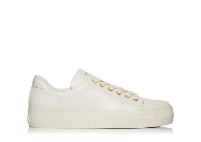 Tom Ford Sneakers SMOOTH LEATHER CITY LOW TOP SNEAKERS Chalk 8211 Women