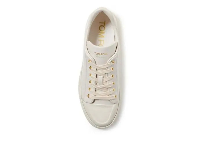 Tom Ford Sneakers SMOOTH LEATHER CITY LOW TOP SNEAKERS Chalk 8211 Women