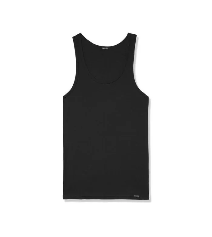 Tom Ford TSHIRTS COTTON MODAL RIB TANK Black 8211 Men