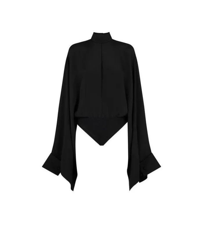 Tom Ford Tops SILK MAROCCAINE WIDE SLEEVE TOP Black 8211 Women