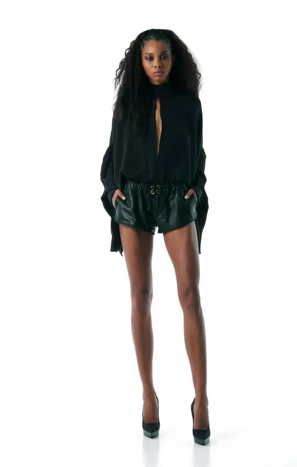 Tom Ford Tops SILK MAROCCAINE WIDE SLEEVE TOP Black 8211 Women Tom Ford Tops SILK MAROCCAINE WIDE SLEEVE TOP Black 8211 Women