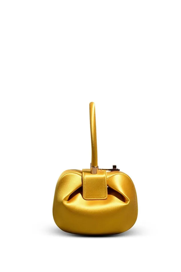 Top Handles Women Gabriela Hearst Demi Bag In Amber Satin