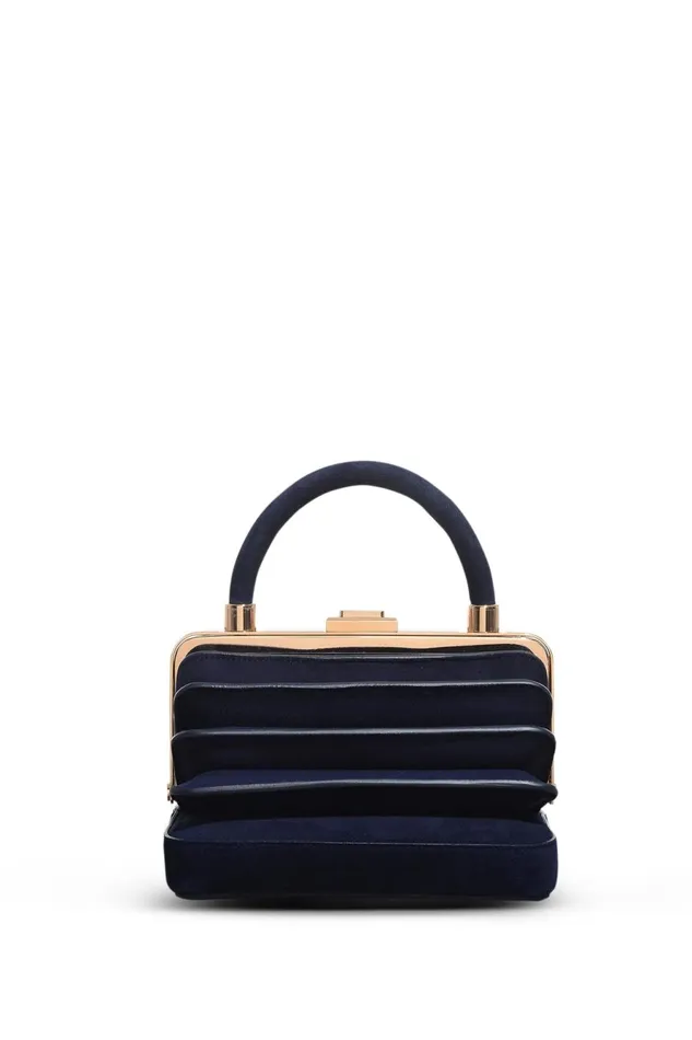 Top Handles Women Gabriela Hearst Diana Bag In Navy Suede