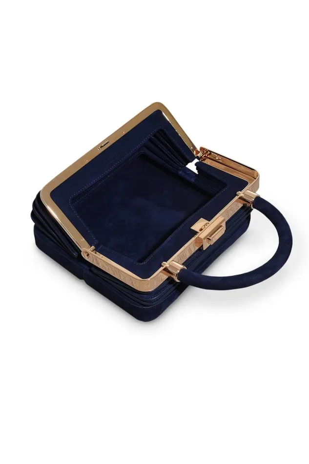 Top Handles Women Gabriela Hearst Diana Bag In Navy Suede