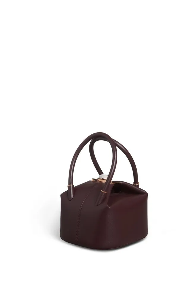 Top Handles Women Gabriela Hearst Mini Baez Bag In Bordeaux Nappa Leather