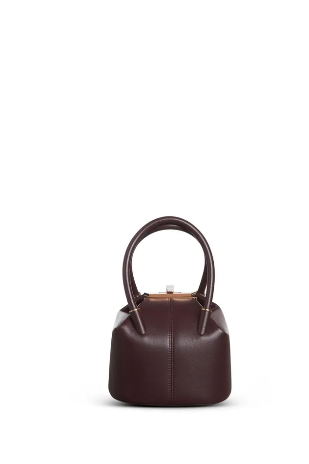 Top Handles Women Gabriela Hearst Mini Baez Bag In Bordeaux Nappa Leather