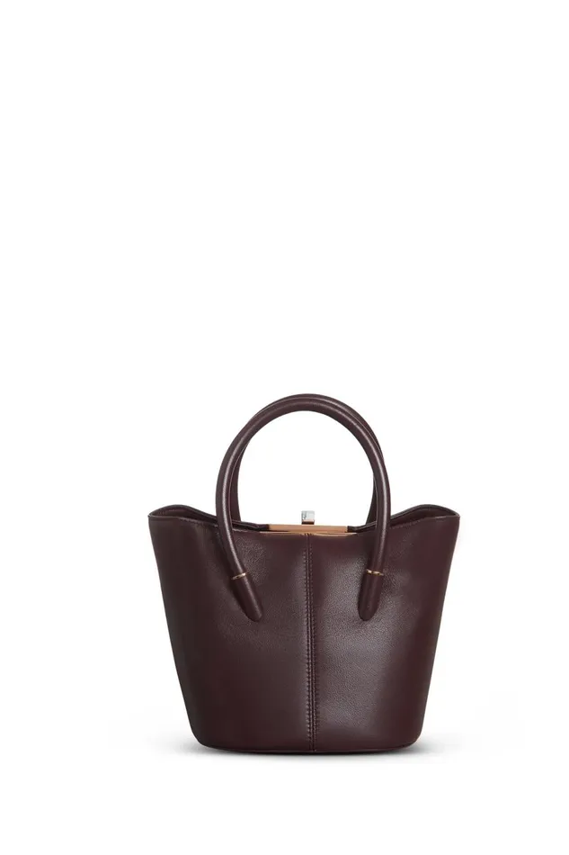 Top Handles Women Gabriela Hearst Mini Baez Bag In Bordeaux Nappa Leather