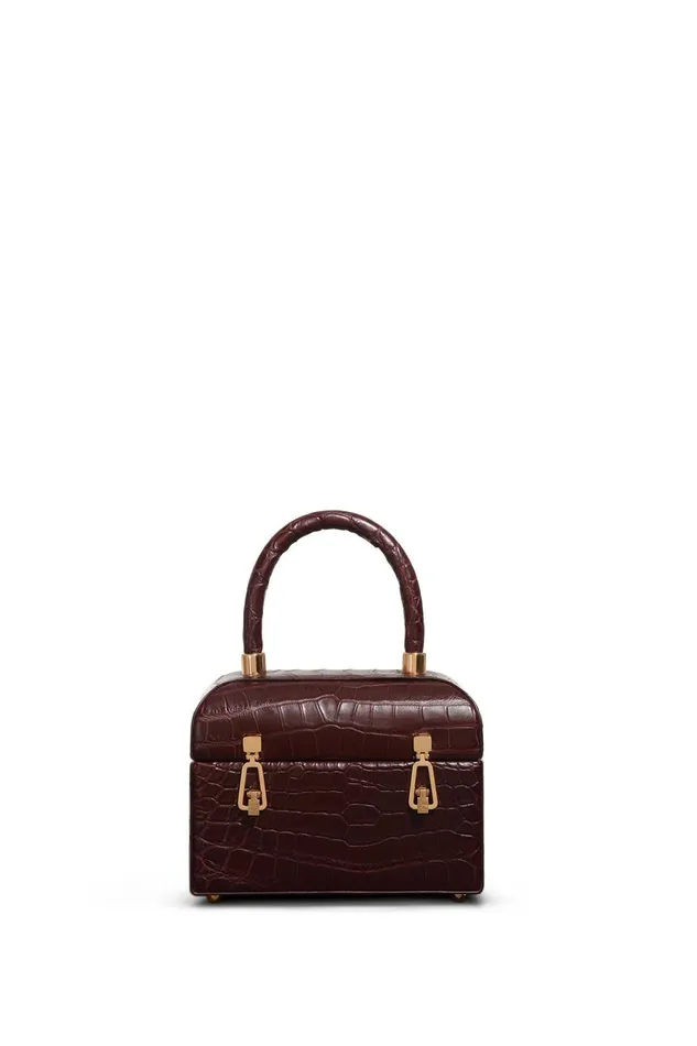 Top Handles Women Gabriela Hearst Patsy Bag In Bordeaux Crocodile Leather