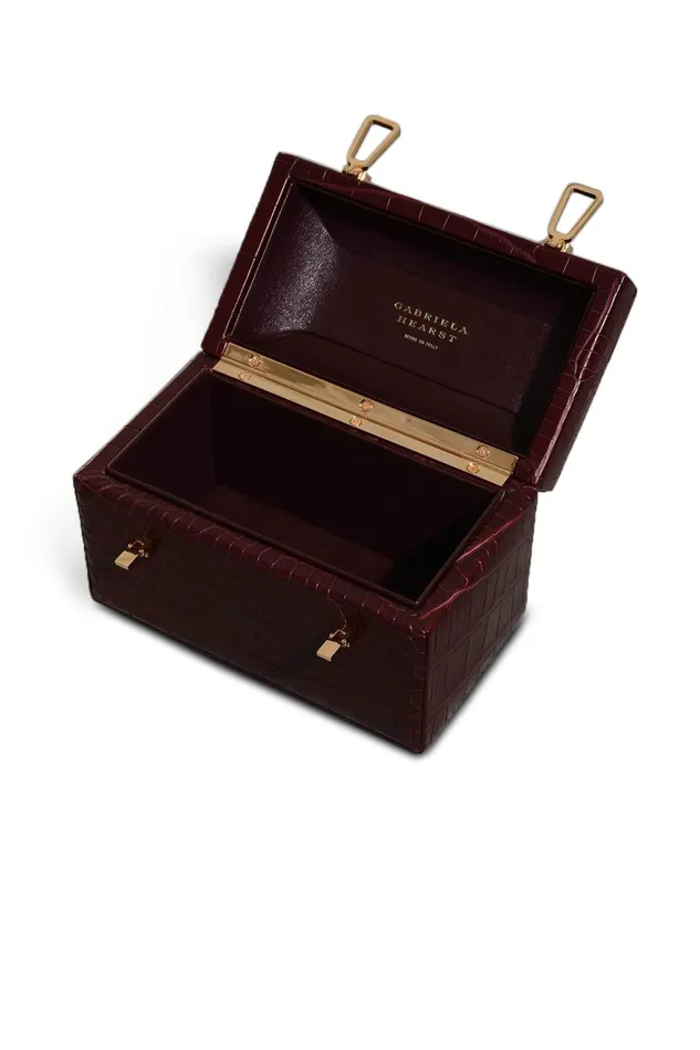 Top Handles Women Gabriela Hearst Patsy Bag In Bordeaux Crocodile Leather