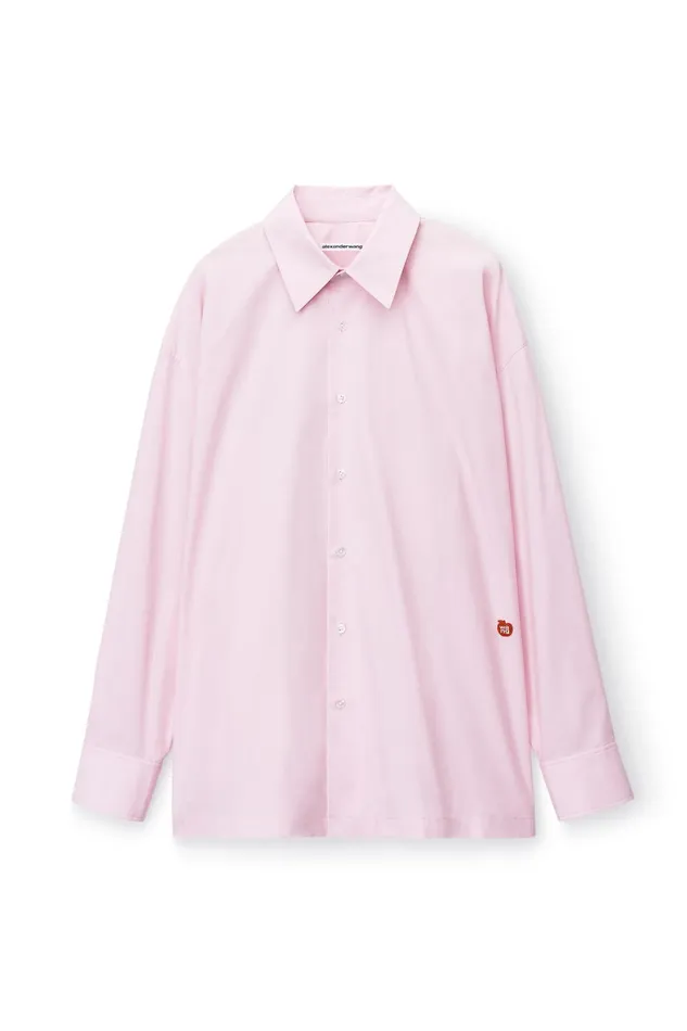 Tops and Shirts Women Alexander Wang Button Up Long Sleeve Boyfriend Shirt In Cotton With Logo Tops and Shirts Women Alexander Wang Button Up Long Sleeve Boyfriend Shirt In Cotton With Logo