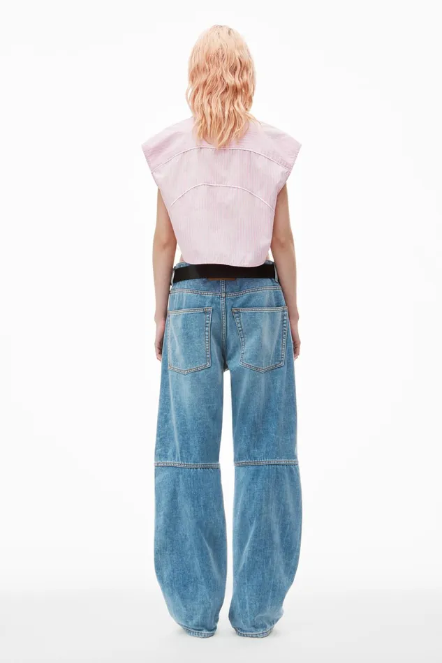 Tops and Shirts Women Alexander Wang Cropped Sleeveless ButtonUp Shirt In Cotton