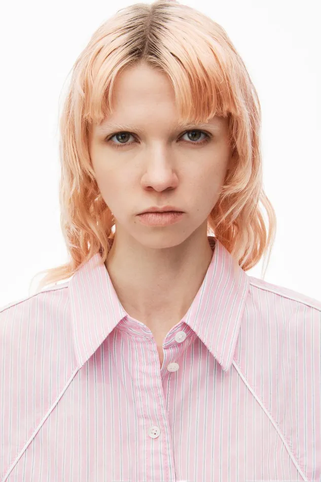 Tops and Shirts Women Alexander Wang Cropped Sleeveless ButtonUp Shirt In Cotton