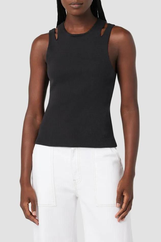 Tops and Sweaters Women Hudson Jeans Cut Out Tank Black