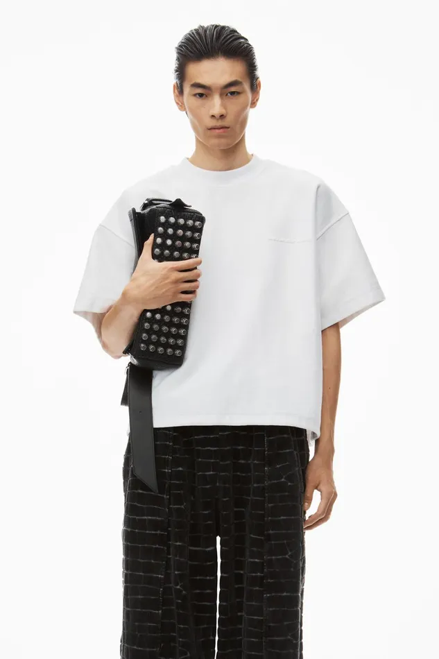 Tops Men Alexander Wang Puffed Logo Oversize Tee In Cotton