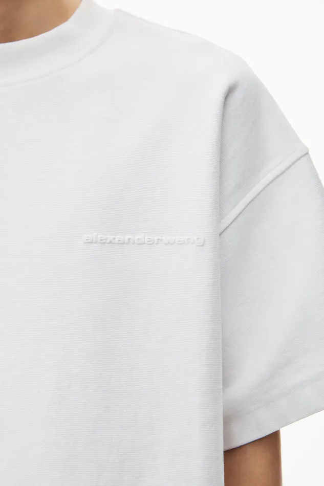 Tops Men Alexander Wang Puffed Logo Oversize Tee In Cotton