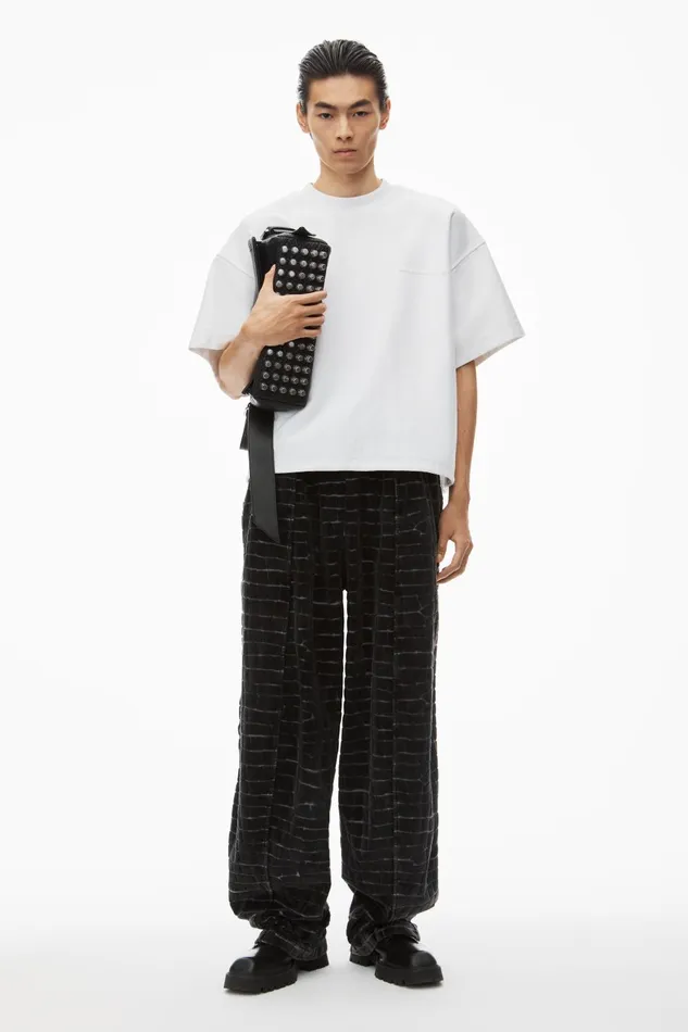 Tops Men Alexander Wang Puffed Logo Oversize Tee In Cotton