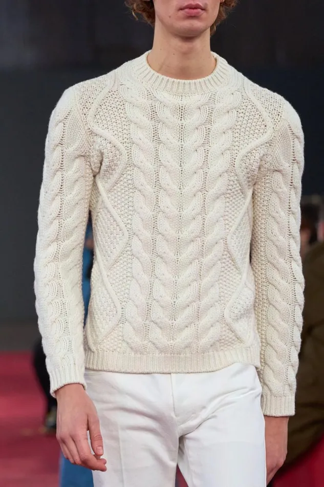 Tops Men Gabriela Hearst Geoffrey Knit Sweater In Ivory Cashmere