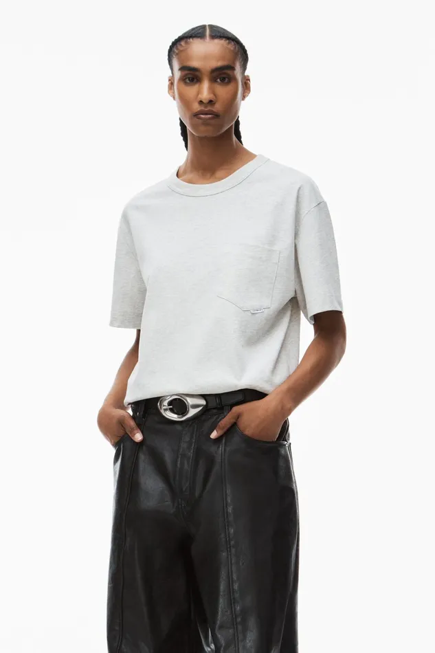 Tops MenWomen Alexander Wang Pocket Tee In High Twist Jersey