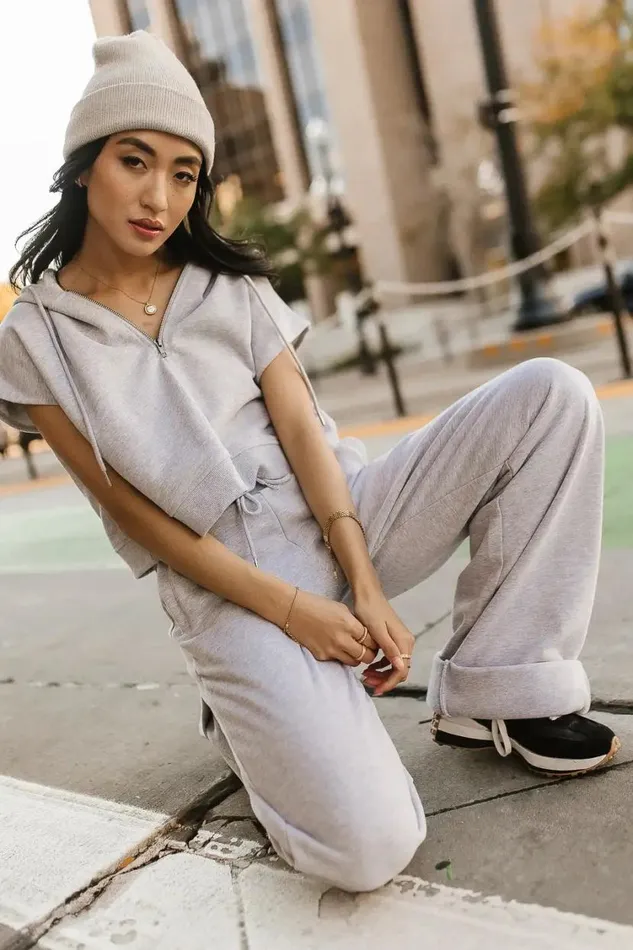 Tops Women Bohme Amy Cropped Sleeveless Hoodie In Grey 8211 FINAL SALE Grey