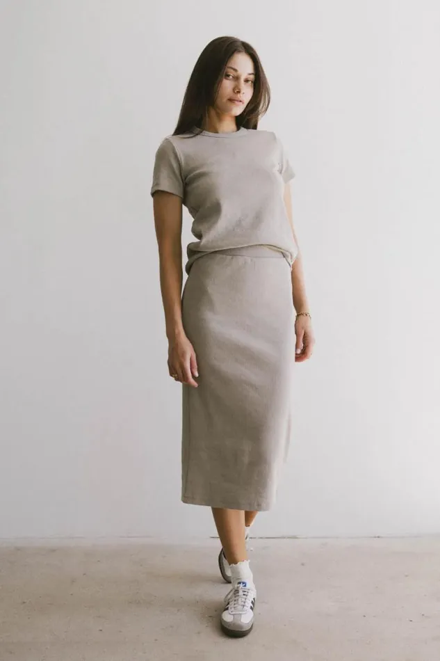 Tops Women Bohme Calais Ribbed Top In Taupe Taupe