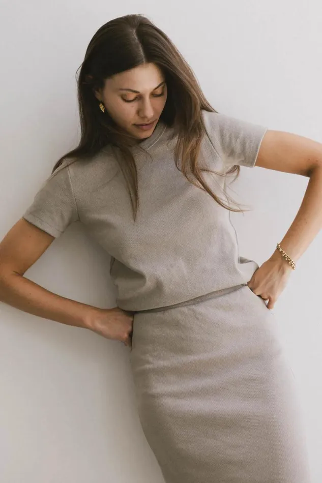 Tops Women Bohme Calais Ribbed Top In Taupe Taupe