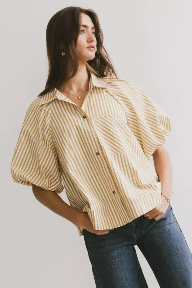 Tops Women Bohme Callum Button Up In Mustard Mustard